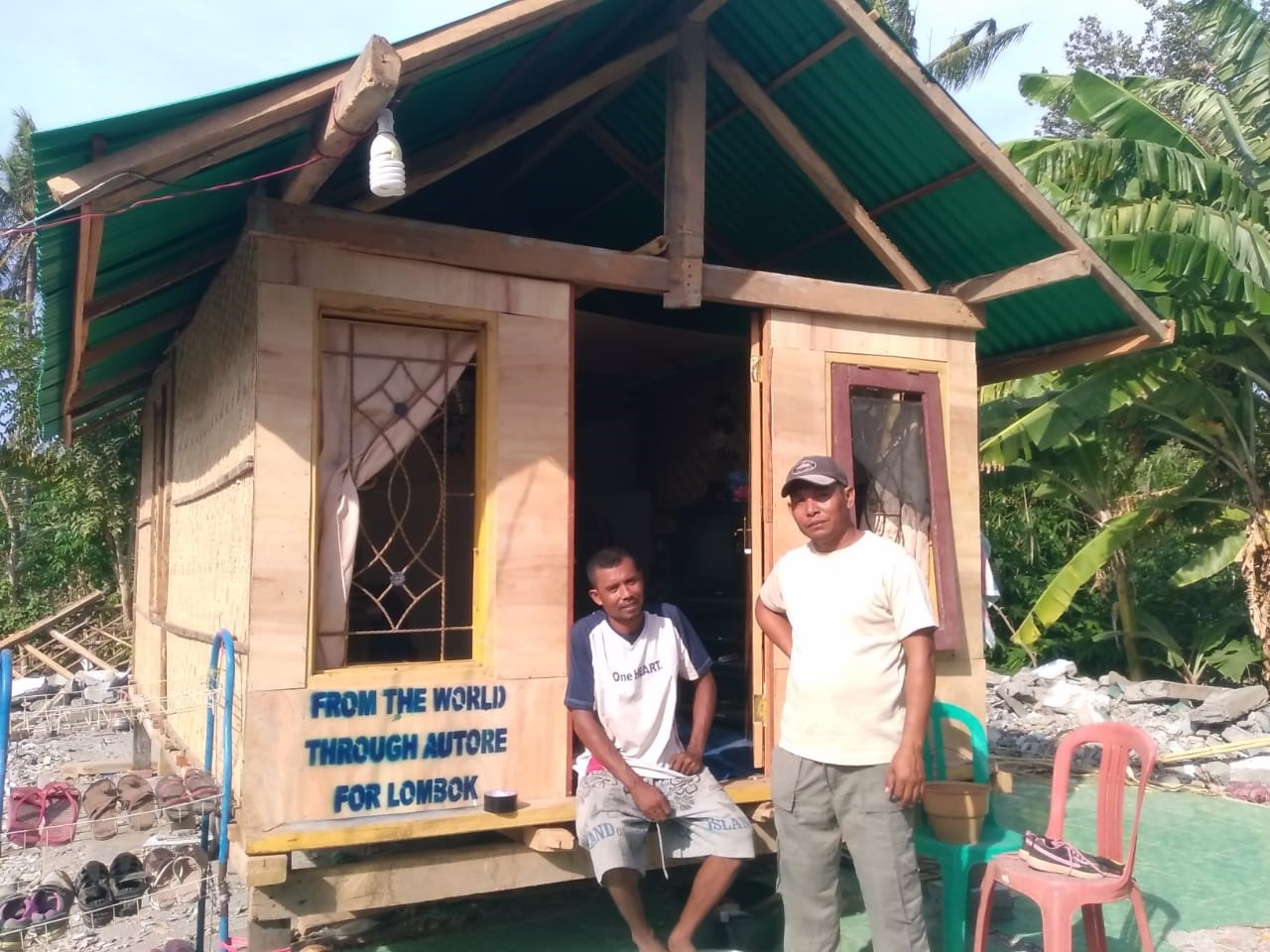 One of the shelters built by The Autore Group in East Lombok